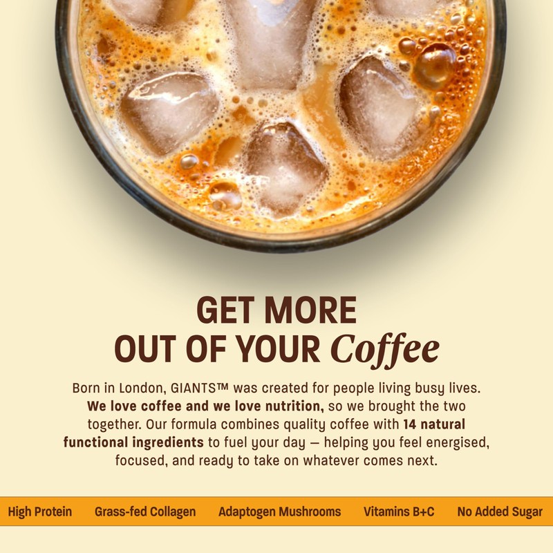 Giants Collagen Protein Coffee – Smooth Vanilla Tasting, Healthy Morning