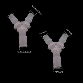 QLXHBOT 1/2" Hose Barb Fitting Equal Barbed Y Shaped 3 Way Plastic Joint Splicer Mender Adapter Union for Air Line Tubing Pipe (Pack of 5)