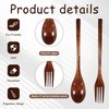 LIQWEI 6 Pcs Wooden Forks And Spoons, Wooden Utensil Set