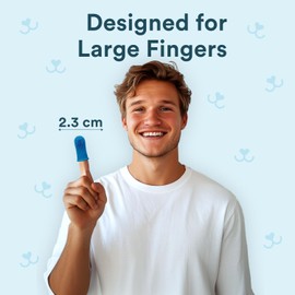 Jasper Dog Toothbrush for Large Fingers, 360º Dog Tooth Brushing Kit, Dog Teeth Cleaning, Dog Finger Toothbrush for Medium & Large Pets, Use with Dog Toothpaste, 2-Pack Navy-Blue Large