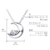 Sears e1625 Silver Necklace, Natural Diamond, 12 Birthstones, Crescent Moon,