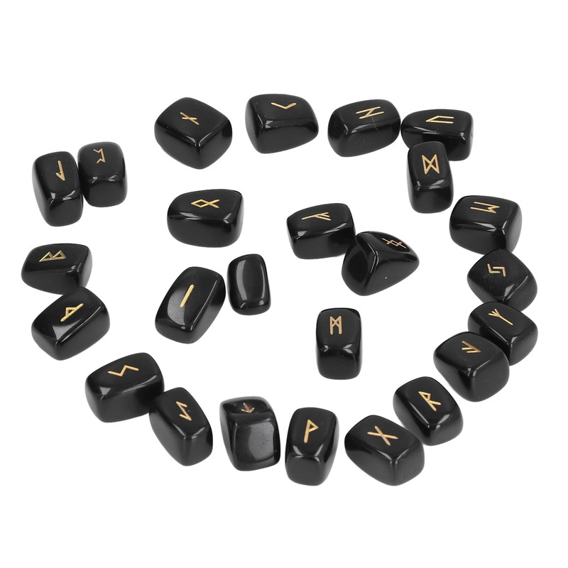 Rune Stones Ancient Rune Fine Workmanship Stylish Appearance Obsidian Material