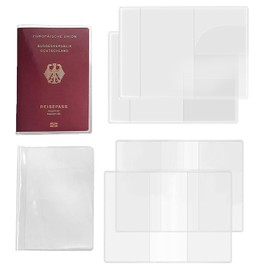 ZARSIO Funda transparente para pasaporte para organizador de funda, protector de viaje, 4 unidades