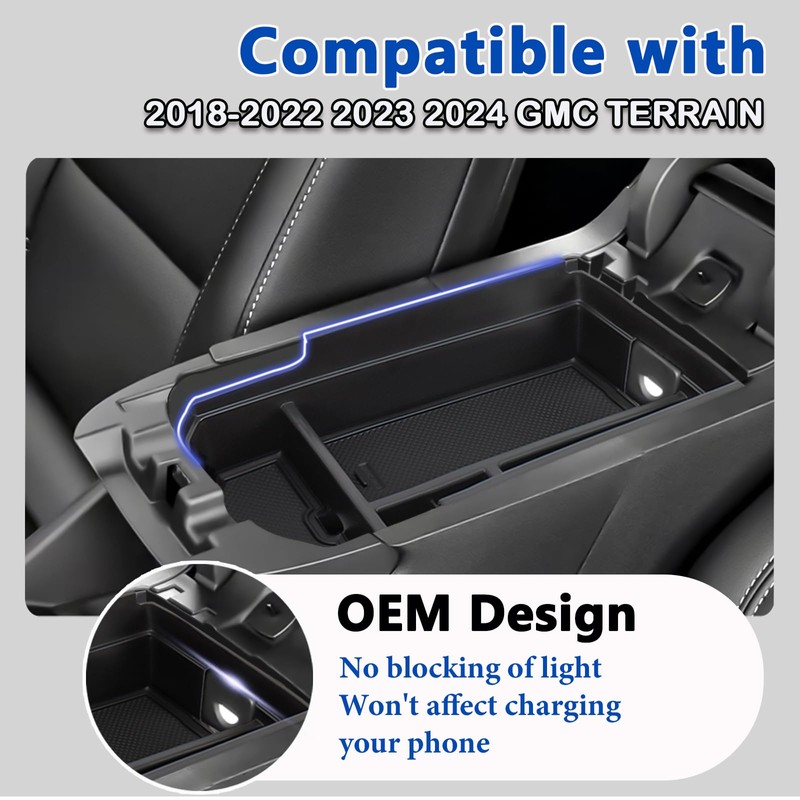 Neepiar Center Console Organizer Compatible with GMC Terrain 2018-2022 2023