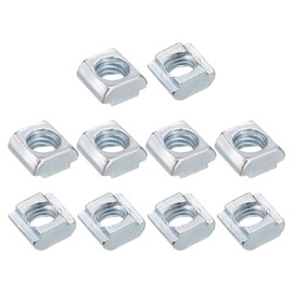 sourcing map t Nuts, 60pcs - Galvanized Carbon Steel t Slot Bolts, 2020 Series M6 Hammer Head Fastener, Sliding t Nuts for Aluminum Extrusion Profile (Silver)
