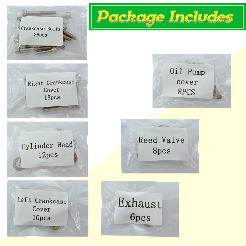 WEICHENGXIN 86pcs Stainless Engine Bolt Screw Kit for YFS200 Blaster