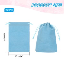 PATIKIL Velvet Gift Bags, 12 Pack 4 x 6 Inch Velvet Drawstring Bag Jewelry Pouch Gift Packaging Bag for Wedding Favor Party Birthday Festivals Light Blue