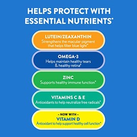 Ocuvite - Suplemento de vitaminas y minerales para adultos mayores de 50 años, cápsulas blandas de 50 unidades