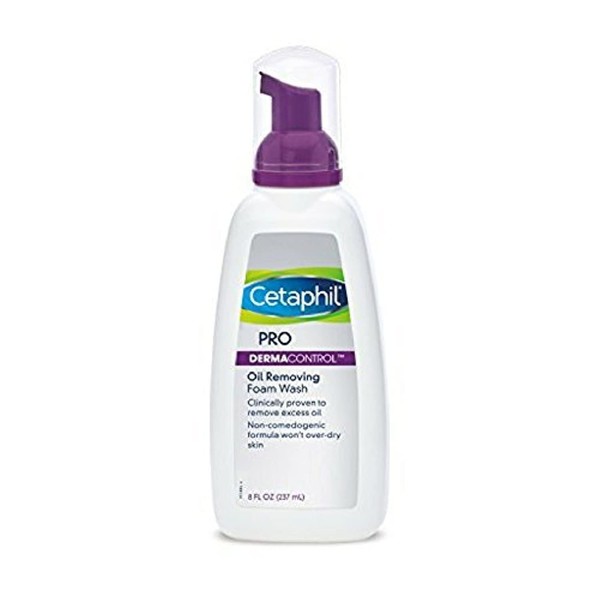 Cetaphil PRO DermaControl Oil Removing Foam Wash, 8 Fl Oz (Pack of 3) - Packaging May Vary