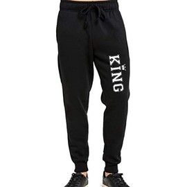 King and Queen Couple Jogger, King Queen Matching Joggers (Black-King A (Jogger), Large)
