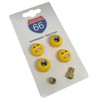 Set of 4 Valve Caps and 2 Bicycle Adaptors Teeth