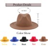 Women Classic Wool Fedora Hat with Belt Buckle Felt Wide
