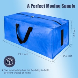 HOMESURE 12 Pack Large Strong Moving Bags with Zippers & Carrying Handles - Water-Resistant - Heavy Duty Storage Tote for Space Saving, Fold Flat, Alternative to Moving Box (Multicolored)
