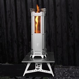 BiggerFire Secondary Combustion Low Smoke Camping Stove, Aluminium Tabletop Fire Pit for Outdoor Safe Burning Firepits Fueled Pellets,Portable Camp Stove with Carry Bag for Backyard Patio Garden