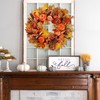 Sggvecsy Artificial Fall Wreath 18’’ Autumn Front Door Wreath Harvest