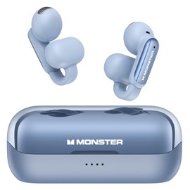 Monster Wireless Earbuds Open Ear AC601, Comfort Clip-On Bluetooth Earbuds, Bluetooth 5.4 Earbuds with Environmental Noise Cancellation, IPX5 Waterproof & Touch Control Headphones(Blue)