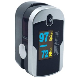 Santamedical Generation 2 Fingertip Pulse Oximeter Oximetry Blood Oxygen Saturation Monitor with Batteries and Lanyard