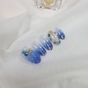 Powder Gras Seashell Handmade Nail Tips - Long Point /