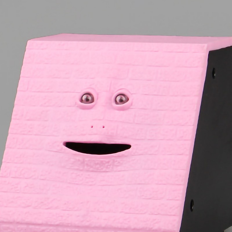 Piggy Bank Plastic Novel Electric Coin Eating Brick Surface Face