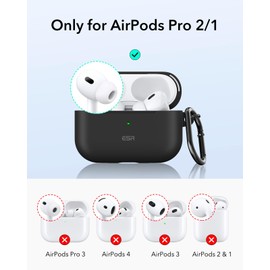 ESR for AirPods Pro 2 Case, Compatible with Airpods Pro 2nd Generation Case (2023/2022/2019), Compatible with MagSafe, Magnetic Lid Lock, Full Drop Protection, Black