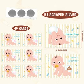 Baby Shower Scratch Off Game 49 Raffle Cards Dirty Diaper Baby Shower Games What's In My Diaper Raffle Cards Who Got Poopie Boys Girls Gender Reveal Games Supplies Lottery Tickets Door Prizes