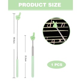 TPZORJX finger pointer,Zeigestab Ausziehbar, Ausziehbare Hand Zeiger Finger Zeigestock, Teleskopstab Zeigestock, Teleskop Lehrer Zeiger für Klassenzimmer Persönliche Interaktion (Grün)
