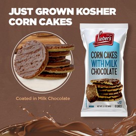 LEIBERS Milk Chocolate Coated Corn Cakes Snack pack – 3 Packs – 6 Cakes Per Pack (Total 18 Cakes) – Kosher Certified Dairy