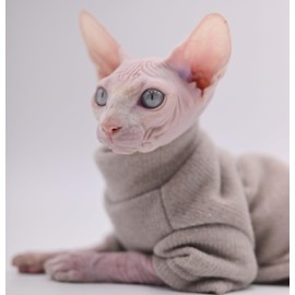 Hairless Cat Clothes Thickness Warm Winter Cat Apparel for Sphynx Cats, Devon Rex Cats,Cornish Cats (Large)