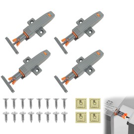 Push to Open Door Catches 4Pcs Hidden Cupboard Lock Non Magnetic Strong 30N Heavy Duty Self Closing Push to Open Release Latch for Pull Touch Rebound Drawer Kitchen Cabinets Closets Wardrobes Closures