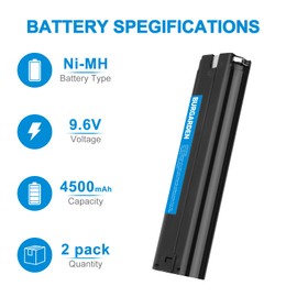 BURGARDEN Upgraded 2Pack 4500mAh Ni-MH 9000 Battery for Makita 9.6V 9000 9033 6095d da391d kr23/43 9600 6096d 9001 9002 192696-2 193890-9 632007-4