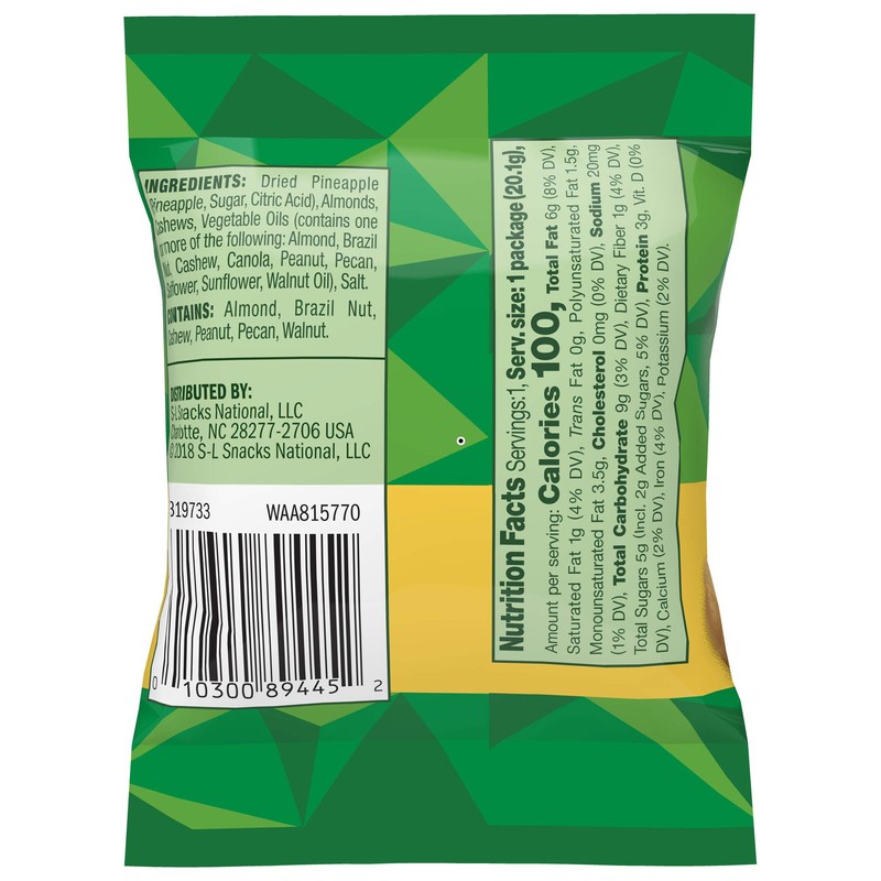 Emerald Nuts Cashews and Almonds with Dried Pineapple 100 Calorie