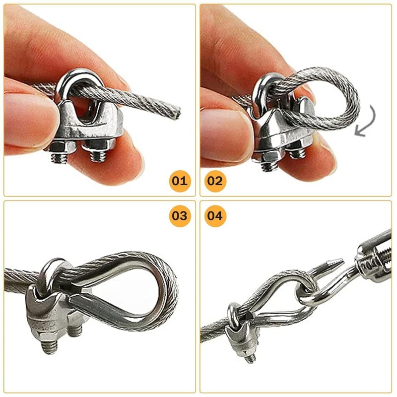 iguTrail Pack of 20 Rope Clamps, Wire Rope Clamps, 3