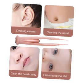 FRCOLOR Nose Cleaning Tweezer Clip Durable Practical Skid Handle LED Light Design for Easy Cleaning of Nose Ears Navel and Eyes Pink