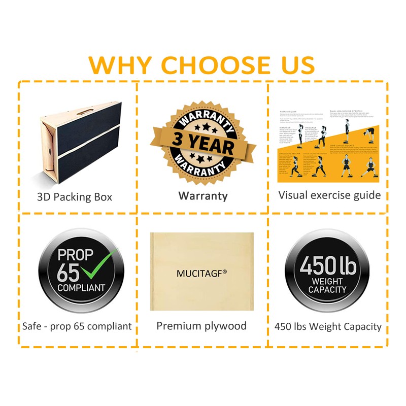 MUCITAGF Professional Slant Board, Adjustable Incline Board and Calf Stretcher,