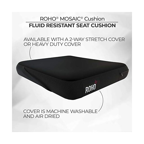 ROHO MOSAIC Cushion, Standard, Inflatable Seat Cushion for Office Chair, Wheelchair, Cars, Home Living, & Back Pain Support, Adjustable Cushion with Stretchable Cover & Non-Skid Bottom, 18" x 16"