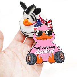 You've Been Ducked, Duck Tags, Cute Duck Tags, Duck Tags, Duck Game Cards, 35 Pack Duck Tags 3.9 x 3.2 Inch Card Size with Hole and Rubber Band, Pink Duck Design