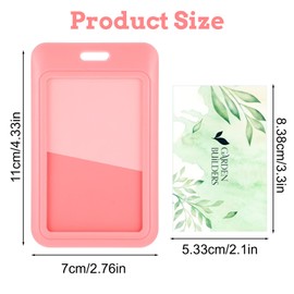 Sliding Id Badge Holder 1 Pack Vertical Plastic Card Case Protector Pouch with Clear Window Abs Work Name Card Holder for Office School ID Credit Cards Proximity Key Cards Driver’s Licenses and Passes