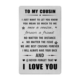 Cousin Card for Women Men - Gifts for Favorite Cousins Birthday Mother's Day Wedding Graduation Christmas Card