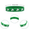 JNAWA St Patricks Day Green Rubber Wristband Shamrock Bracelets Irish