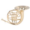 Miniature French Horn Decoration Brass Dollhouse Mini Musical Instrument Replica