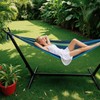 Sweetcrispy Double Hammock with Space Saving Steel Stand Heavy Duty