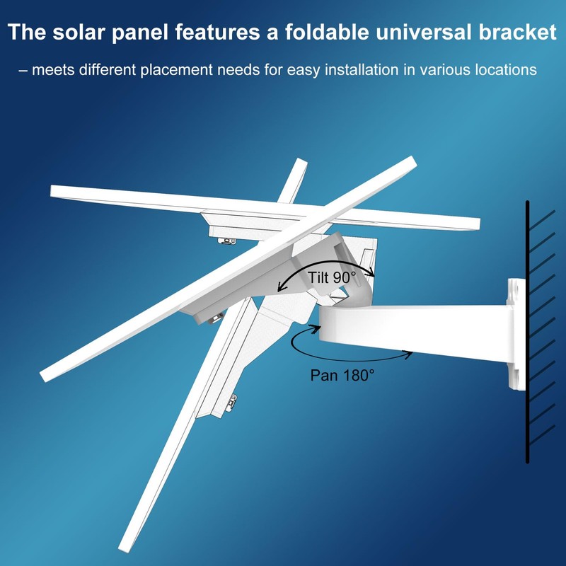 AQUZO 6W Solar Panel Charger for Outdoor Security Camera