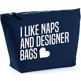 Hippowarehouse I Like Naps And Designer Bags printed make up cosmetic wash bag 18x19x9cm