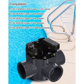 270075 Pool Diverter Valve Fit for PacFab ComPool 2 & 3 Way 1-1/2in Valves 263035 263036 263037 263038, 2 PCS