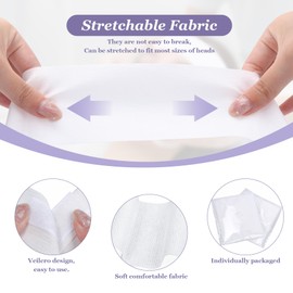 BREENHILL 300 Count Disposable Spa Facial Headbands with Convenient Closure,White Stretch Facial Headwraps Soft for Facials Skincare Spa