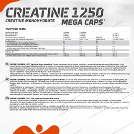 OLIMP SPORT NUTRITION Olimp Creatine 1250 Mega Capsules, 120 Capsules