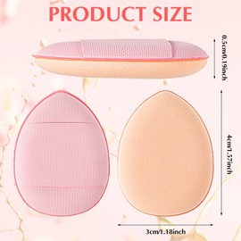 Oruola 12pcs Finger Powder Puff,Drop-Shaped Makeup Puff,Mini Powder Puff for Applying Loose & Pressed Powders,Soft, Reusable & Washable,Mini Powder Puff for Foundation for Women Girls(Pink,Blue,Black)