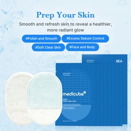 Zero Pore Peel Pads (8ea) | Smoothing Mitt for Face & Body | Rice Extract, Natural AHA & Panthenol | Double-Sided Organic Cotton & Microfiber Pads | Polish for Smooth, Clear Skin | Korean Skin Care
