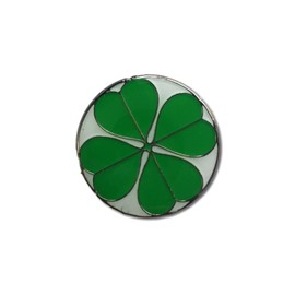 GBJUK Four Leaf Clover Shamrock Enamel Pin Lapel Badge with Butterfly Clasp Back