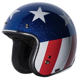 TORC T50/Del Mar Open Face 3/4 Motorcycle Helmet with Color/Graphic DOT Approved (Gloss White Captain, Medium)